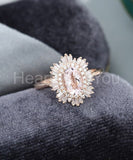 2ct Oval Cut Simulated Morganite Cocktail Engagement Ring 14k Rose Gold Plated