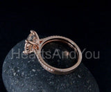 2ct Oval Cut Simulated Peach Morganite Solitaire Bridal Set 14k Rose Gold Plated