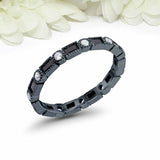 2ct Baguette Cut Black Diamond Wedding Band Eternity Milgrain 14k BlackGold Over