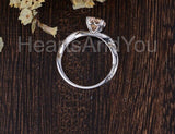 1ct Round Cut Simulated Morganite Infinity Engagement Ring 14k White Gold Plated