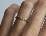 0.3ct Round Cut VVS1 Diamond Twisted Wedding Ring Band 14k Yellow Gold Finish