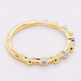 0.3ct Round Cut Moissanite Petite Stackable Wedding Band 14k Yellow Gold Plated
