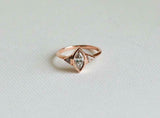 1ct Marquise Diamond Trillion Accents Trilogy Engagement Ring 14k Rose Gold Over