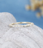 0.3ct Marquise Simulated Diamond Minimalist Wedding Band 14k Yellow Gold Plated