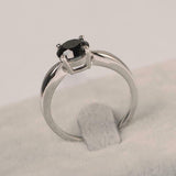 1.5ct Round Cut Black Diamond Classic 4 Prong Solitaire Ring 14k White Gold Over