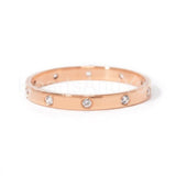 0.3ct Round Cut Moissanite Dainty Flush Set Wedding Band 14K Yellow Gold Plated