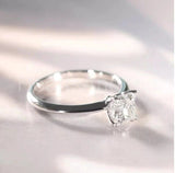 0.5ct Princess Simulated Diamond Solitaire Minimalist Ring 14k White Gold Plated