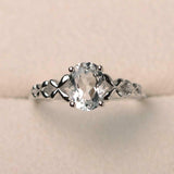 2ct Engagement Ring Oval Diamond Solitaire Butterfly Accent 14k White Gold Over