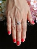 0.5ct Round Cut Moissanite Leaf Vine Women Engagement Ring 14k White Gold Plated