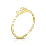 0.6ct Oval Cut Diamond Engagement Ring 14k Yellow Gold Finish Petite Minimalist