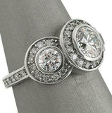 3.5ct Round Diamond Triple Halo Solitaire Engagement Ring 14K White Gold Over