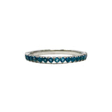 0.2ct Round Simulated London Blue Topaz Anniversary Band 14k White Gold Plated