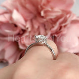0.5ct Round Cut Moissanite Twist Solitaire Engagement Ring 14k White Gold Plated