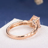1.2ct Simulated Peach Morganite Braided Engagement Ring 14k Rose Gold Plated