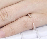 0.4ct Round Cut Moissanite Open Stackable Women Wedding Band 14K RoseGold Plated