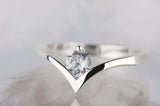 0.5ct Round Cut Diamond Engagement Ring Solitaire Curved 14k White Gold Finish