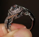 3ct Round Cut Diamond Engagement Ring 14k White Gold Finish Double Halo Infinity