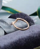 0.2ct Round Cut Moissanite Curved Stacking Wedding Band 14k Yellow Gold Plated
