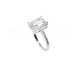 2.3ct Radiant Simulated Diamond Solitaire with Accents Ring 14k WhiteGold Plated