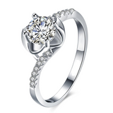 1.8Ct Round Diamond Unique Swirl Solitaire Engagement Ring 14K White Gold Finish
