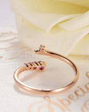 1ct Round Cut Pink Sapphire Open Bypass Design Engagement Ring 14k RoseGold Over