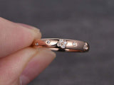 0.8ct Round Cut VVS1D Diamond Wedding Band Flush Set Flower 14k Rose Gold Finish