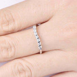 0.2ct Round Cut VVS1D Diamond Curved Twist Wedding Band 14k White Gold Finish