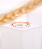 0.1ct Round Cut Moissanite Stacking Anniversary Wedding Band 14k RoseGold Plated