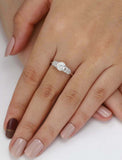 2ct Round Cut Diamond Engagement Ring Leaf Milgrain Accents 14k WhiteGold Finish
