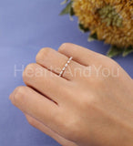 0.3ct Marquise Simulated Diamond Half Eternity Wedding Band 14k Rose Gold Plated