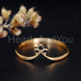 0.1ct Round Simulated Black Diamond Curved Wedding Band 14K Yellow Gold Plated