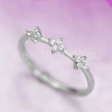 0.2ct Round Cut Moissanite Floral Minimalist Wedding Band 14k White Gold Plated
