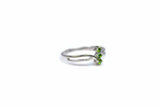 0.2ct Engagement Ring Round Cut Peridot Split Shank Trilogy 14k White Gold Over