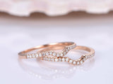 Curved Half Eternity Wedding Ring Band 2ct Round Cut Diamond 14k RoseGold Finish