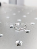 0.2ct Baguette Simulated Diamond Minimalist Trilogy Ring 14k White Gold Plated