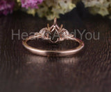 0.5ct Pear Stone Ring Setting Marquise Simulated Semi Mount 14k Rose Gold Plated