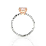 1.5ct Emerald Cut Peach Morganite Engagement Ring Solitaire 14k Dual Gold Finish