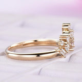 1.6ct Baguette Cut Diamond Engagement Ring Curved Crown 14k Yellow Gold Finish