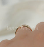 0.1ct Round Cut Moissanite Starburst Women Engagement Ring 14k Rose Gold Plated