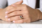 1ct Oval Cut Pink Ruby Two Stone Minimalist Engagement Ring 14k Yellow Gold Over
