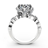 2.3ct Round Cut VVS1 Diamond Engagement Ring 14k White Gold Finish Leaf Filigree