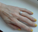 Halo Split Shank Solitaire Engagement Ring 2ct Round Diamond 14k White Gold Over