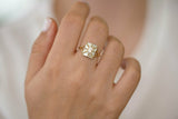 2ct Baguette Cut Diamond Enchanting Art Deco Cocktail Ring 14k Yellow Gold Over