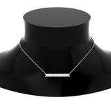 1ct Baguette Diamond 4 Stone Horizontal Pendant 14k White Gold Finish NO CHAIN