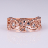 2ct Round Cut Diamond Wedding Ring Band 14k Rose Gold Finish Mligrain Filigree