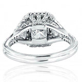 2.5ct Radiant Cut Diamond Engagement Ring Halo Iced Solitaire 14k WhiteGold Over