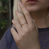 0.2ct Wedding Ring Band Round Cut Diamond Minimalist 14k Yellow Gold Finish