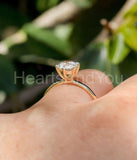 0.5ct Round Cut Moissanite Solitaire Women Engagement Ring 14k White Gold Plated