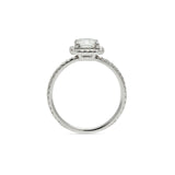 1.6ct Emerald Cut Diamond Engagement Ring 14k White Gold Finish Halo Solitaire