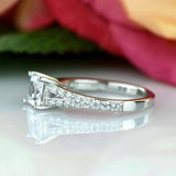0.5ct Asscher Cut VVS1 Diamond Split Shank Engagement Ring 14k White Gold Finish